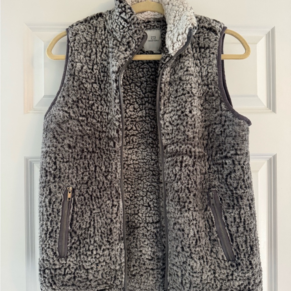 Thread & Supply Cream and Brown Sherpa Vest